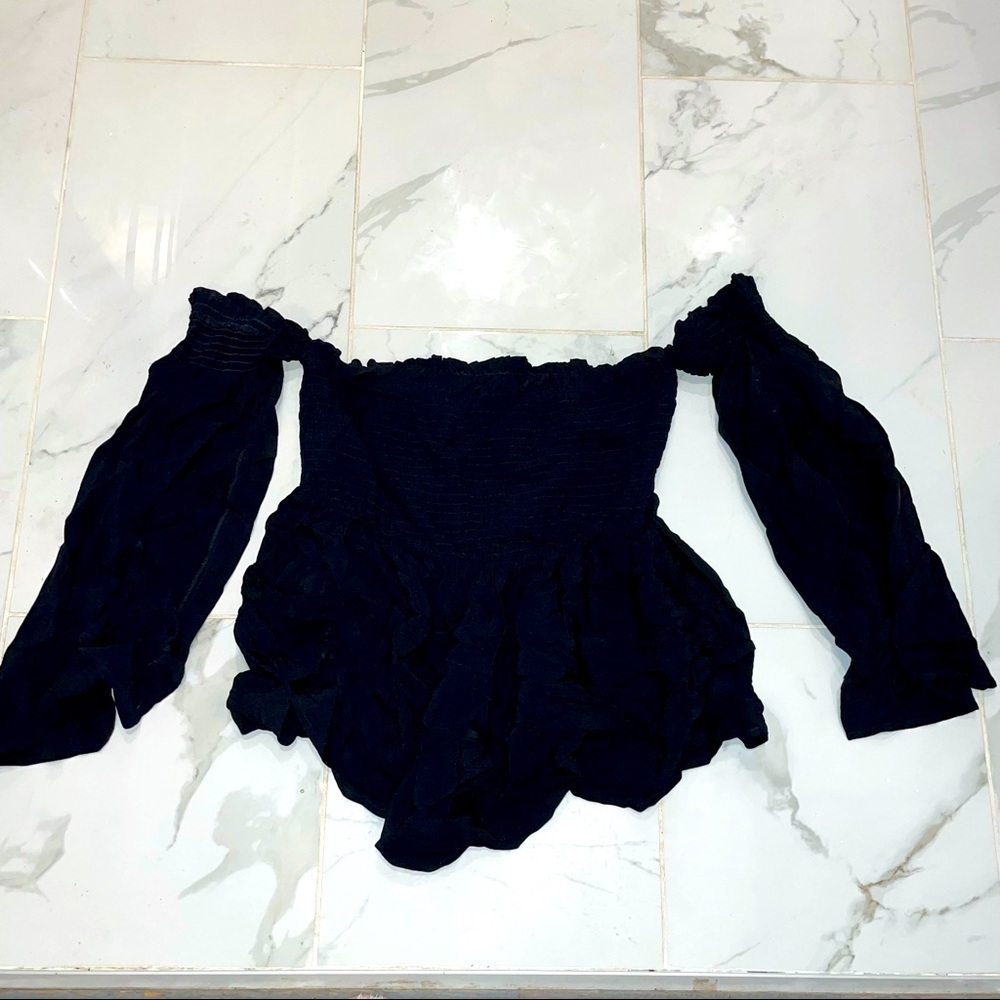 Black off shoulder top